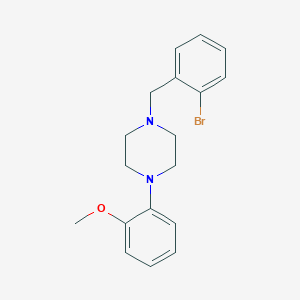 molecular formula C18H21BrN2O B3558548 1-[(2-Bromophenyl)methyl]-4-(2-methoxyphenyl)piperazine 