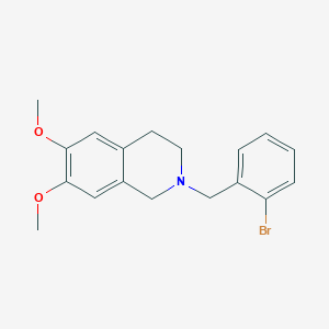 molecular formula C18H20BrNO2 B3558590 2-[(2-bromophenyl)methyl]-6,7-dimethoxy-3,4-dihydro-1H-isoquinoline 