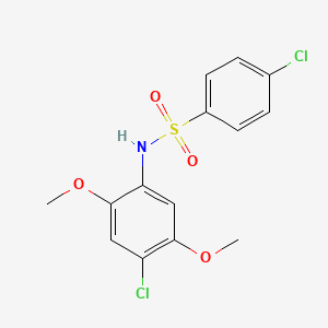 molecular formula C14H13Cl2NO4S B3558601 N1-(4-chloro-2,5-dimethoxyphenyl)-4-chlorobenzene-1-sulfonamide 