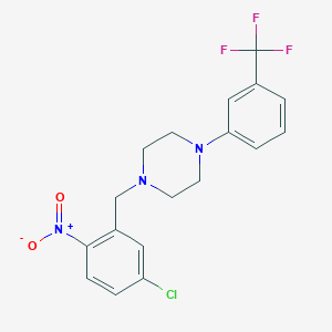 1-[(5-Chloro-2-nitrophenyl)methyl]-4-[3-(trifluoromethyl)phenyl]piperazine