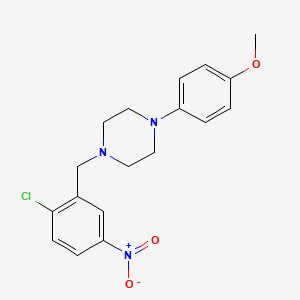 molecular formula C18H20ClN3O3 B3558650 1-[(2-Chloro-5-nitrophenyl)methyl]-4-(4-methoxyphenyl)piperazine 