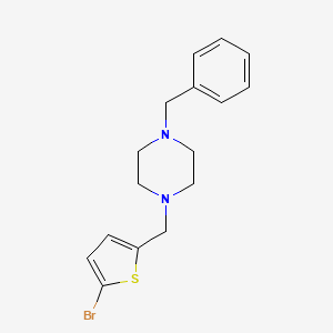 molecular formula C16H19BrN2S B3558656 1-Benzyl-4-[(5-bromothiophen-2-yl)methyl]piperazine CAS No. 4217-79-2