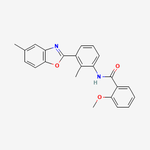 2-methoxy-N-[2-methyl-3-(5-methyl-1,3-benzoxazol-2-yl)phenyl]benzamide