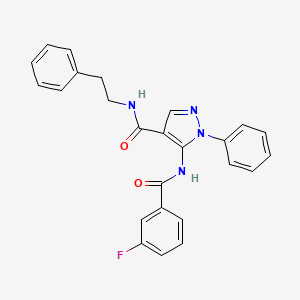 5-{[(3-fluorophenyl)carbonyl]amino}-1-phenyl-N-(2-phenylethyl)-1H-pyrazole-4-carboxamide