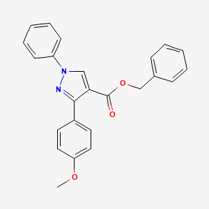 molecular formula C24H20N2O3 B3558710 benzyl 3-(4-methoxyphenyl)-1-phenyl-1H-pyrazole-4-carboxylate 