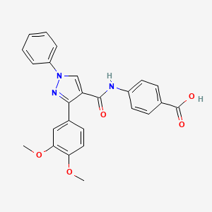 molecular formula C25H21N3O5 B3558714 4-[[3-(3,4-Dimethoxyphenyl)-1-phenylpyrazole-4-carbonyl]amino]benzoic acid 