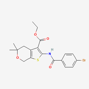 ETHYL 2-(4-BROMOBENZAMIDO)-5,5-DIMETHYL-4H,5H,7H-THIENO[2,3-C]PYRAN-3-CARBOXYLATE