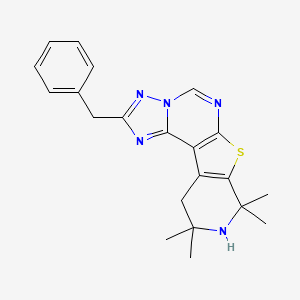 4-benzyl-12,12,14,14-tetramethyl-10-thia-3,5,6,8,13-pentazatetracyclo[7.7.0.02,6.011,16]hexadeca-1(9),2,4,7,11(16)-pentaene