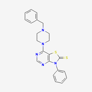 7-(4-benzyl-1-piperazinyl)-3-phenyl[1,3]thiazolo[4,5-d]pyrimidine-2(3H)-thione