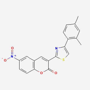 molecular formula C20H14N2O4S B3558750 3-[4-(2,4-Dimethylphenyl)-1,3-thiazol-2-yl]-6-nitrochromen-2-one 