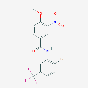 molecular formula C15H10BrF3N2O4 B3558751 N-[2-bromo-5-(trifluoromethyl)phenyl]-4-methoxy-3-nitrobenzamide 