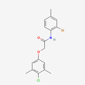 molecular formula C17H17BrClNO2 B3558831 N-(2-bromo-4-methylphenyl)-2-(4-chloro-3,5-dimethylphenoxy)acetamide 