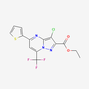 ethyl 3-chloro-5-(2-thienyl)-7-(trifluoromethyl)pyrazolo[1,5-a]pyrimidine-2-carboxylate