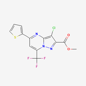 molecular formula C13H7ClF3N3O2S B3558872 methyl 3-chloro-5-(2-thienyl)-7-(trifluoromethyl)pyrazolo[1,5-a]pyrimidine-2-carboxylate 