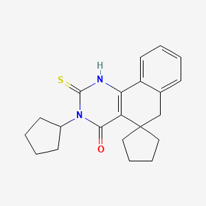 3-cyclopentyl-2-thioxo-2,3-dihydro-1H-spiro[benzo[h]quinazoline-5,1'-cyclopentan]-4(6H)-one