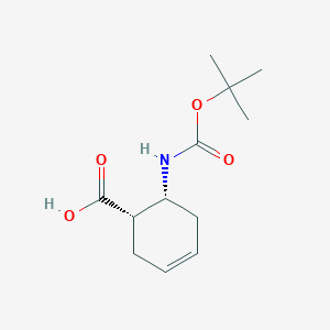 molecular formula C12H19NO4 B035589 (1S,6R)-6-(tert-butoxycarbonylamino)cyclohex-3-enecarboxylic acid CAS No. 1226812-50-5