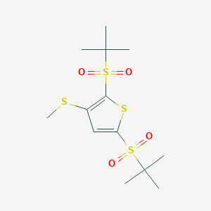 molecular formula C13H22O4S4 B3558917 2,5-bis(tert-butylsulfonyl)-3-(methylthio)thiophene 