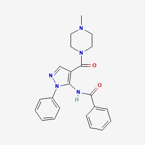 molecular formula C22H23N5O2 B3558924 N-[4-(4-METHYLPIPERAZINE-1-CARBONYL)-1-PHENYL-1H-PYRAZOL-5-YL]BENZAMIDE 