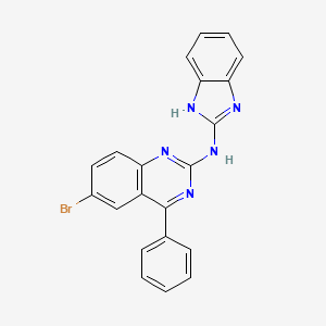 molecular formula C21H14BrN5 B3558938 N-1H-benzimidazol-2-yl-6-bromo-4-phenyl-2-quinazolinamine 