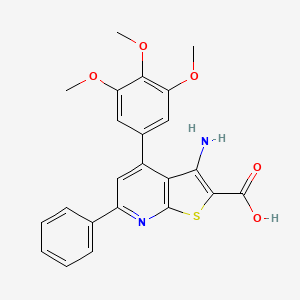 3-amino-6-phenyl-4-(3,4,5-trimethoxyphenyl)thieno[2,3-b]pyridine-2-carboxylic acid