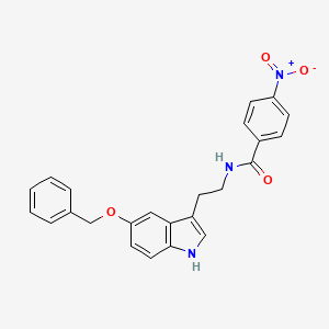 molecular formula C24H21N3O4 B3558979 N-{2-[5-(benzyloxy)-1H-indol-3-yl]ethyl}-4-nitrobenzamide 