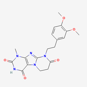 molecular formula C19H21N5O5 B3558984 9-[2-(3,4-Dimethoxyphenyl)ethyl]-1-methyl-6,7-dihydropurino[7,8-a]pyrimidine-2,4,8-trione 