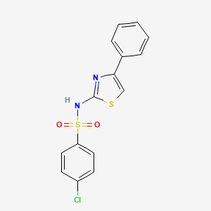 molecular formula C15H11ClN2O2S2 B3559021 4-chloro-N-(4-phenyl-1,3-thiazol-2-yl)benzenesulfonamide 