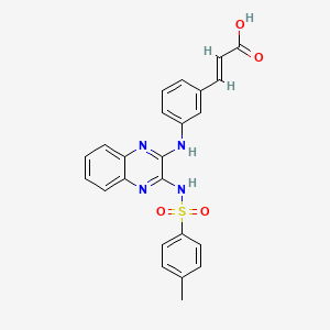 molecular formula C24H20N4O4S B3559043 3-{3-[(3-{[(4-methylphenyl)sulfonyl]amino}-2-quinoxalinyl)amino]phenyl}acrylic acid 