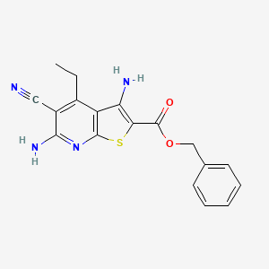 benzyl 3,6-diamino-5-cyano-4-ethylthieno[2,3-b]pyridine-2-carboxylate