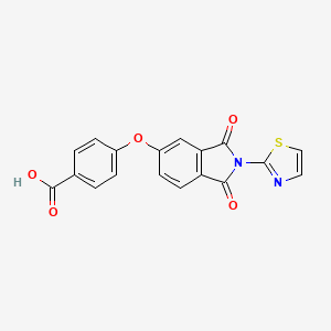 molecular formula C18H10N2O5S B3559060 4-{[1,3-dioxo-2-(1,3-thiazol-2-yl)-2,3-dihydro-1H-isoindol-5-yl]oxy}benzoic acid 