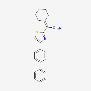 molecular formula C23H20N2S B3559066 [4-(4-biphenylyl)-1,3-thiazol-2-yl](cyclohexylidene)acetonitrile 