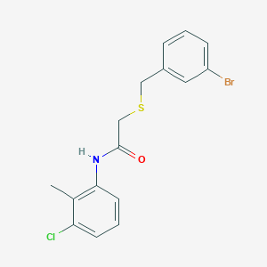 2-[(3-bromophenyl)methylsulfanyl]-N-(3-chloro-2-methylphenyl)acetamide