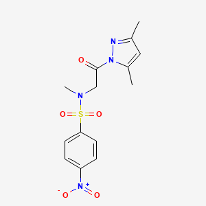 N-[2-(3,5-dimethyl-1H-pyrazol-1-yl)-2-oxoethyl]-N-methyl-4-nitrobenzenesulfonamide