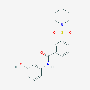 molecular formula C18H20N2O4S B3559083 N-(3-hydroxyphenyl)-3-piperidin-1-ylsulfonylbenzamide 