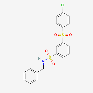 molecular formula C19H16ClNO4S2 B3559100 N-benzyl-3-[(4-chlorophenyl)sulfonyl]benzenesulfonamide 