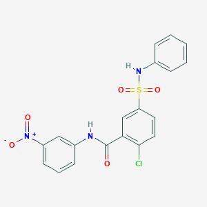 2-chloro-N-(3-nitrophenyl)-5-(phenylsulfamoyl)benzamide