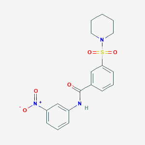 molecular formula C18H19N3O5S B3559137 N-(3-nitrophenyl)-3-piperidin-1-ylsulfonylbenzamide 