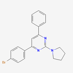 molecular formula C20H18BrN3 B3559201 4-(4-bromophenyl)-6-phenyl-2-(1-pyrrolidinyl)pyrimidine 