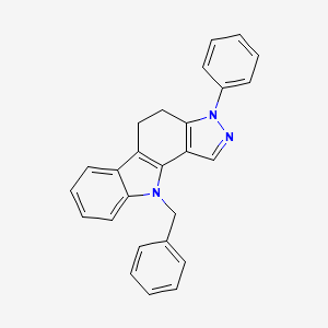 molecular formula C26H21N3 B3559207 10-benzyl-3-phenyl-3,4,5,10-tetrahydropyrazolo[4,3-a]carbazole 