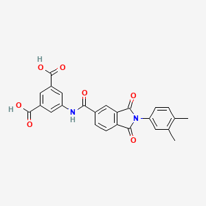 molecular formula C25H18N2O7 B3559209 5-[[2-(3,4-Dimethylphenyl)-1,3-dioxoisoindole-5-carbonyl]amino]benzene-1,3-dicarboxylic acid 