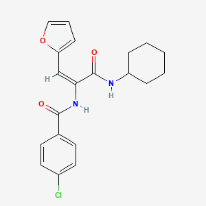 molecular formula C20H21ClN2O3 B3559231 4-chloro-N-[1-[(cyclohexylamino)carbonyl]-2-(2-furyl)vinyl]benzamide 