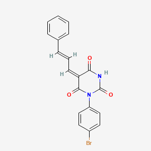 1-(4-bromophenyl)-5-(3-phenyl-2-propen-1-ylidene)-2,4,6(1H,3H,5H)-pyrimidinetrione