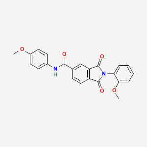 molecular formula C23H18N2O5 B3559254 2-(2-methoxyphenyl)-N-(4-methoxyphenyl)-1,3-dioxo-2,3-dihydro-1H-isoindole-5-carboxamide 