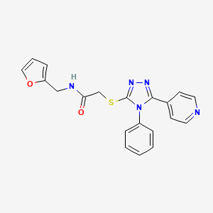 molecular formula C20H17N5O2S B3559275 N-[(Furan-2-yl)methyl]-2-{[4-phenyl-5-(pyridin-4-yl)-4H-1,2,4-triazol-3-yl]sulfanyl}acetamide CAS No. 6079-72-7