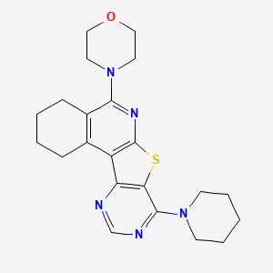 molecular formula C22H27N5OS B3559293 4-(13-piperidin-1-yl-11-thia-9,14,16-triazatetracyclo[8.7.0.02,7.012,17]heptadeca-1,7,9,12,14,16-hexaen-8-yl)morpholine 