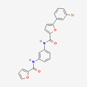 molecular formula C22H15BrN2O4 B3559296 5-(3-bromophenyl)-N-[3-(2-furoylamino)phenyl]-2-furamide 