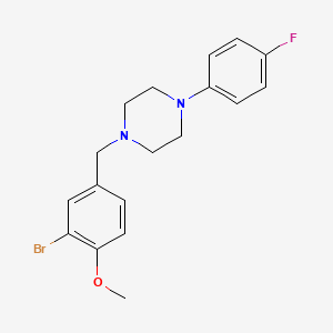 molecular formula C18H20BrFN2O B3559351 1-[(3-Bromo-4-methoxyphenyl)methyl]-4-(4-fluorophenyl)piperazine 