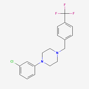 molecular formula C18H18ClF3N2 B3559376 1-(3-chlorophenyl)-4-[4-(trifluoromethyl)benzyl]piperazine 