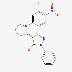 molecular formula C19H13ClN4O3 B3559400 9-chloro-10-nitro-2-phenyl-2,4,5,6-tetrahydro-3H-pyrazolo[4,3-c]pyrrolo[1,2-a]quinolin-3-one 