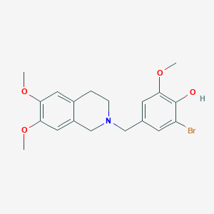 molecular formula C19H22BrNO4 B3559445 2-bromo-4-[(6,7-dimethoxy-3,4-dihydro-1H-isoquinolin-2-yl)methyl]-6-methoxyphenol 